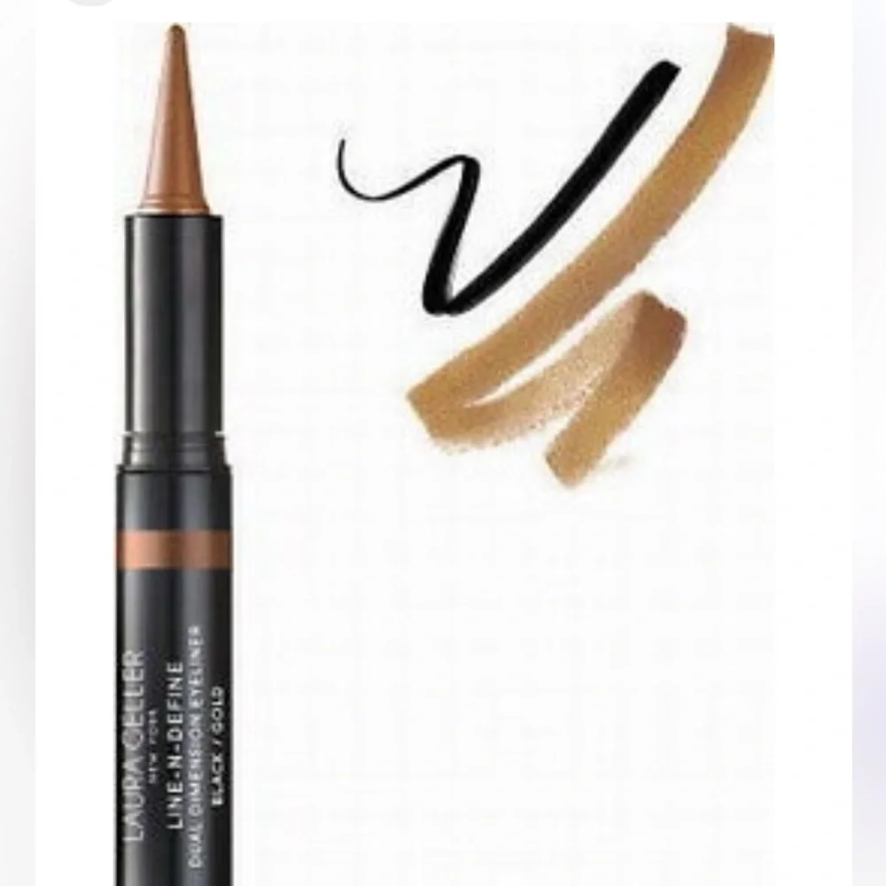 LAURA GELLER Line-n-Define Dual Dimension Eyeliner Black/Gold NIB $24
